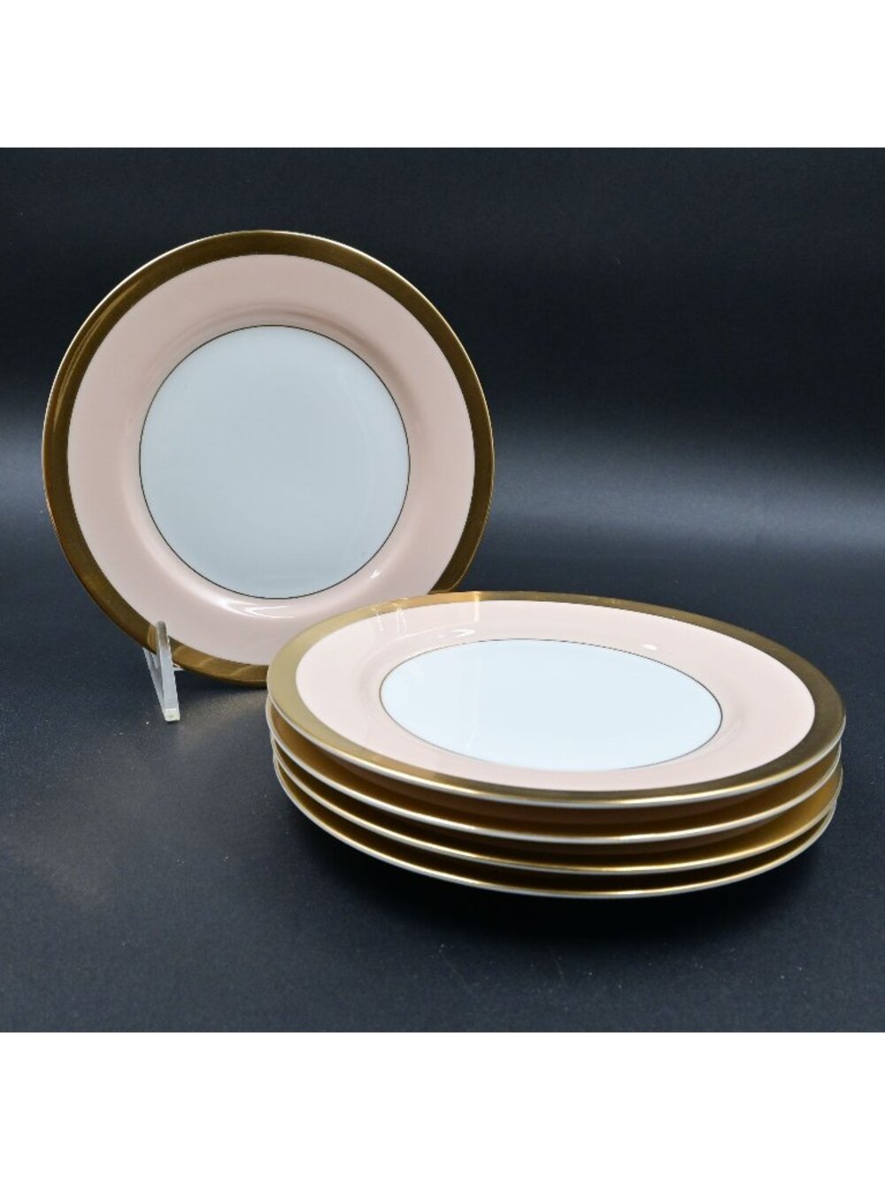 Fitz And Floyd Versailles Shell Peach Bread Butter Plates Set Of 5 6.5" Vintage